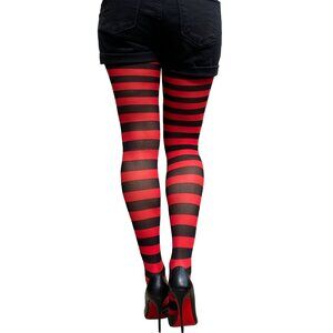 Red Striped tights for women